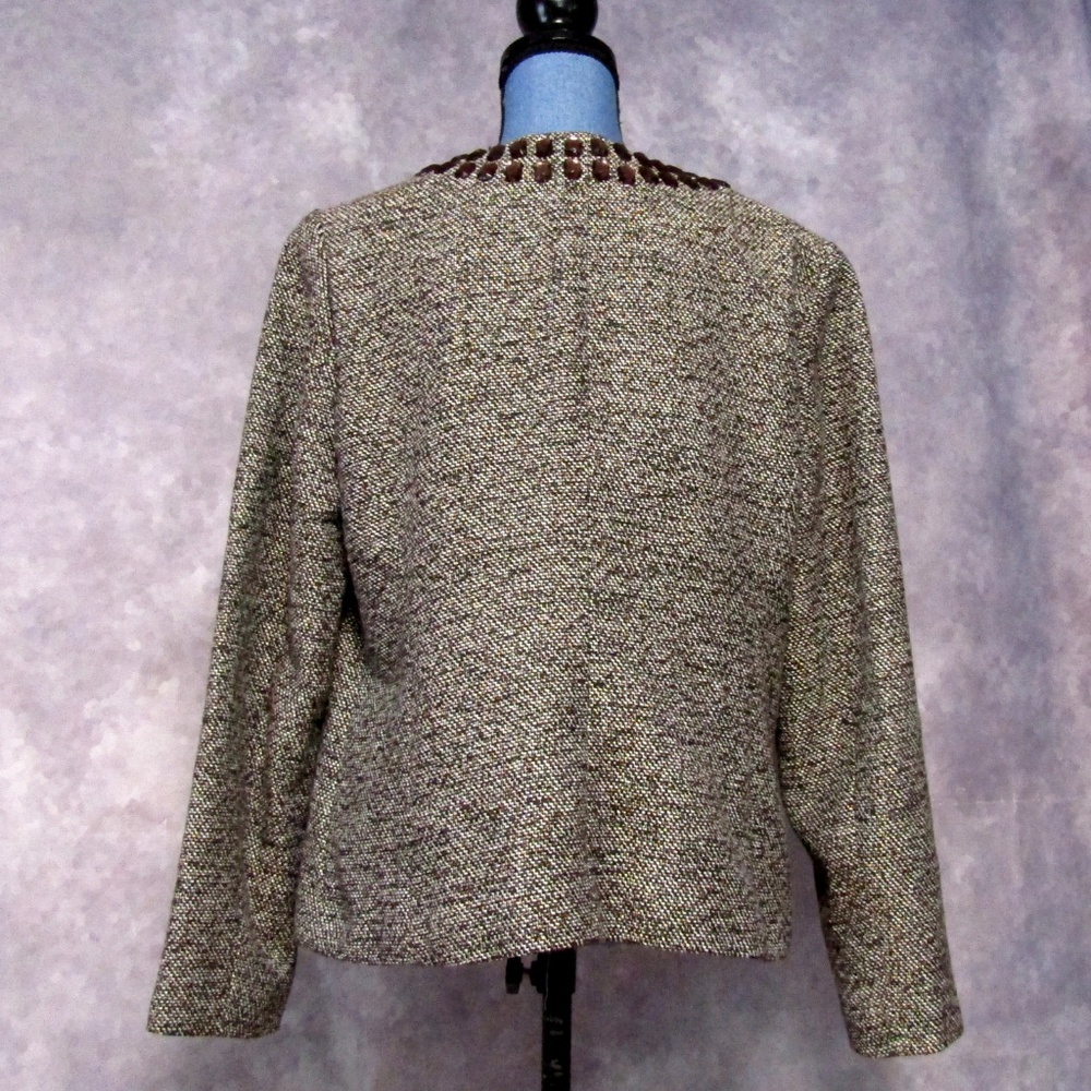Dana Buchman Woven Jeweled Blazer Size 14 - Picture 4 of 7